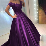 Women's Elegant Long Satin Ball Gown - Blue - Elegant Evening Gown - 28W - Satin - image 4