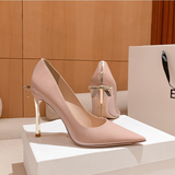 Women's Luxury Butterfly Bow High Stiletto - Pink 1 - 8cm Heel / Nude - 40 B - Genuine Leather - image 11
