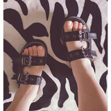 Women's Gothic Platform Wedge Sandals - Black - 1 / Bat / Sandals - 10.5 B - PU Leather - image 23