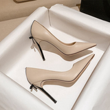 Women's Luxury Butterfly Bow High Stiletto - Pink 1 - 8cm Heel / Nude - 40 B - Genuine Leather - image 37