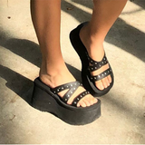 Funki Buys | Shoes | Women's Gothic Platform Wedge Sandals