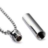 Funki Buys | Cremation Urn Necklaces | Unisex Open... - Silver - Memorial Urn Necklace / Stainless Steel / One Size - image 2