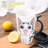 Large 20oz Ceramic Cat Mug + Spoon Lid - White - Pattern 1 / Cat Mug - 20oz - Porcelain - image 18