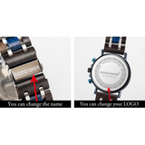 Men's Wooden Quartz Wrist Stop Watch - Blue/Black - E03-1 / Wood Watch - Wood/Stainless Steel - image 28