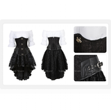 Women's Steampunk Top Corset Skirt Set - White - 1 / Steampunk / Shirt - 6XL - Polyester - image 44