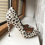 Women's High Animal Print Stilettos Flock - Green - 1 / 12cm / Stilettos - 42 B - PU Suede Leather - image 13