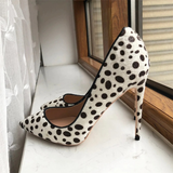 Women's High Animal Print Stilettos Flock - Green - 1 / 12cm / Stilettos - 42 B - PU Suede Leather - image 14