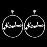 Custom Name Phrase Initial Drop Earring - Silver - 1 / Style1 / Silver Color - Stone Size 25mm - Stainless Steel - image 3
