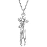 Hugging Couple Necklace Large - Silver - Hug Necklace - Large - Alloy - image 2
