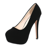 Women's Super High Heel Suede Stilettos - Black  - Super High Stilettos - 16 B - Suede/PU Leather - image 6