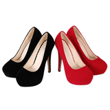 Women's Super High Heel Suede Stilettos - Red - Super High Stilettos - 16 B - Suede/PU Leather - image 8