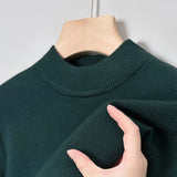Men's Aesthetic Mock Neck Sweaters - Jet Black - Mock Neck Sweater - 4XL - Cashmere/Polyester - image 10
