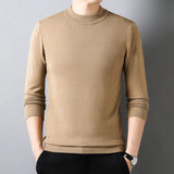 Men's Aesthetic Mock Neck Sweaters - Jet Black - Mock Neck Sweater - 4XL - Cashmere/Polyester - image 2