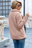 Women's Full Lapel Collar Sherpa Coat - Khaki - Sherpa Coat - 5XL - Polyester - image 8