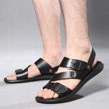 Men's Summer Fashion Leather Sandals - Brown - Sandals - 48 B - PU Leather - image 20