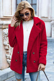 Women's Full Lapel Collar Sherpa Coat - Khaki - Sherpa Coat - 5XL - Polyester - image 10