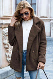Women's Full Lapel Collar Sherpa Coat - Khaki - Sherpa Coat - 5XL - Polyester - image 19