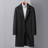 Men's Luxury Wool Blend Trench Coats - Tan / Trench Coat - 4XL - Polyester - image 4