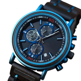 Men's Women's Stylish Wooden Watches - Blue - S18-6 / Customized / Wood Watch - Medium - Wood/Stainless Steel - image 2