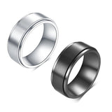 Unisex Rotating Spinner Wedding Band 1Pc - Silver - Spinner Rings - 12 - Stainless Steel - image 1