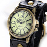 Men's Steampunk Goth Style Wide Watch - Black - Retro Watch - M - Alloy/Leather - image 6