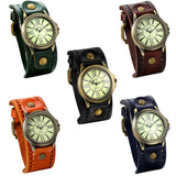 Men's Steampunk Goth Style Wide Watch - Black - Retro Watch - M - Alloy/Leather - image 2