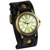 Men's Steampunk Goth Style Wide Watch - Black - Retro Watch - M - Alloy/Leather - image 4