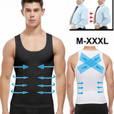 Men's Slimming Singlet Body Shaper - Black - Shirt - XXXL - Nylon Spandex - image 10