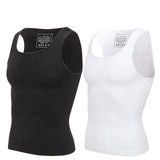 Men's Slimming Singlet Body Shaper - Black/White - 2 Pcs Set - XXXL - Nylon Spandex - image 21