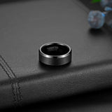 Unisex Black Tungsten Wedding Band - Black - 8mm / Unisex Wedding Band - 16 - Tungsten Carbide - image 5