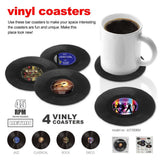 Funki Buys | Coasters | Vinyl Retro Record Co... - Black - Vinyl Record Coasters / BPA Free Plastic / 4.13" x 0.98" - image 6