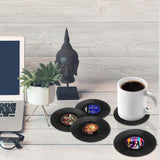 Funki Buys | Coasters | Vinyl Retro Record Co... - Black - Vinyl Record Coasters / BPA Free Plastic / 4.13" x 0.98" - image 3
