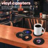 Funki Buys | Coasters | Vinyl Retro Record Co... - Black - Vinyl Record Coasters / BPA Free Plastic / 4.13" x 0.98" - image 9