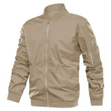 Men's Light Windbreak Bomber Jackets - Khaki - Bomber Jacket - CN 5XL (US 3XL) - Polyester - image 8