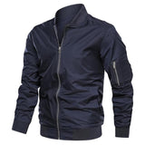 Men's Light Windbreak Bomber Jackets - Navy - Bomber Jacket - CN 5XL (US 3XL) - Polyester - image 15