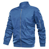 Men's Light Windbreak Bomber Jackets - Blue - Bright Blue / Bomber Jacket - CN 5XL (US 3XL) - Polyester - image 14