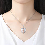 Funki Buys | Cremation Urn Necklaces | Love Heart Cro... - Silver : Memorial Urn Necklace / Small / Stainless Steel - image 3