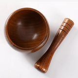 Wood Garlic Spice Crusher - Brown - Mortar and Pestle - Bamboo Wood - image 2