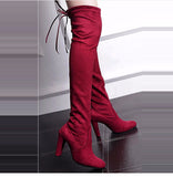 Funki Buys | Boots | Women's Slim Over Knee High Sue... - Black : Skinny Knee High Boots / 43 B / Suede PU Leather - image 16