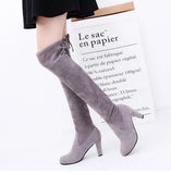 Funki Buys | Boots | Women's Slim Over Knee High Sue... - Black : Skinny Knee High Boots / 43 B / Suede PU Leather - image 13