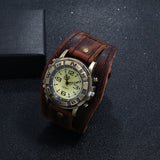 Men's Casual Roman Punk Retro Watch - Light Brown - Punk Watch - M - Stainless Steel / PU Leather - image 6
