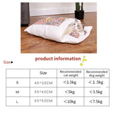 Cat Sleeping Bag Japanese Cat Bed - Blue/White - Cat Sleeping Bag - XL - Cotton - image 20