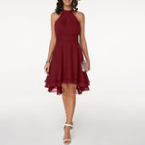 Women's Elegant Halter Evening Dress - Black - Cocktail Dress - 5XL - Polyester Chiffon - image 7