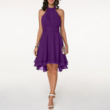 Women's Elegant Halter Evening Dress - Black - Cocktail Dress - 5XL - Polyester Chiffon - image 9
