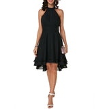 Women's Elegant Halter Evening Dress - Black - Cocktail Dress - 5XL - Polyester Chiffon - image 19