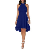 Women's Elegant Halter Evening Dress - Blue - Cocktail Dress - 5XL - Polyester Chiffon - image 17