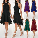 Women's Elegant Halter Evening Dress - Black - Cocktail Dress - 5XL - Polyester Chiffon - image 15