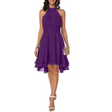 Women's Elegant Halter Evening Dress - Purple - Cocktail Dress - 5XL - Polyester Chiffon - image 20