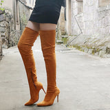 Funki Buys | Boots | Women's Thigh High Pull On S... - Black : Thigh High Stiletto Boots / 43 B / Suede PU Leather - image 18