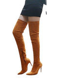 Funki Buys | Boots | Women's Thigh High Pull On St... - Black : Thigh High Stiletto Boots / 43 B / Suede PU Leather - image 5